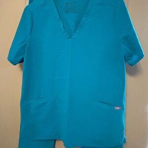 Figs Aqua Blue Scrub set